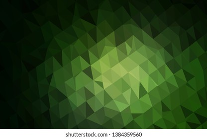 Dark Green vector abstract polygonal texture. A completely new color illustration in a vague style. Template for a cell phone background.