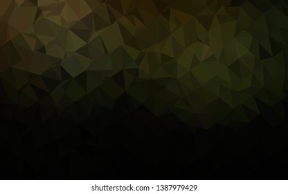 Dark Green vector abstract polygonal cover. A vague abstract illustration with gradient. Triangular pattern for your business design.