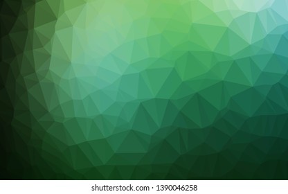Dark Green vector abstract polygonal cover. A vague abstract illustration with gradient. Completely new design for your business.