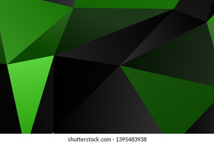 Dark Green vector abstract polygonal cover. A sample with polygonal shapes. Template for your brand book.