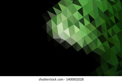 Dark Green vector abstract polygonal layout. Colorful abstract illustration with gradient. Triangular pattern for your business design.