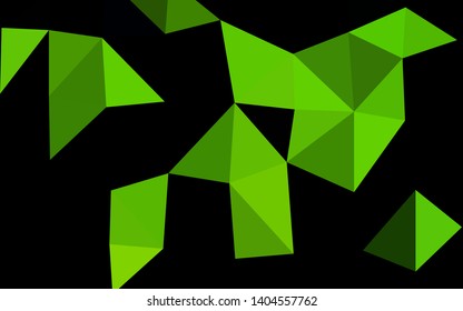 Dark Green vector abstract polygonal layout. Colorful illustration in Origami style with gradient.  Polygonal design for your web site.
