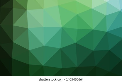 Dark Green vector abstract polygonal texture. An elegant bright illustration with gradient. Triangular pattern for your business design.