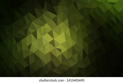Dark Green vector abstract polygonal texture. Triangular geometric sample with gradient.  Completely new template for your business design.