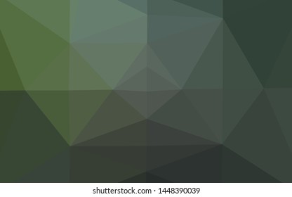 Dark Green vector abstract polygonal texture. An elegant bright illustration with gradient. Triangular pattern for your business design.