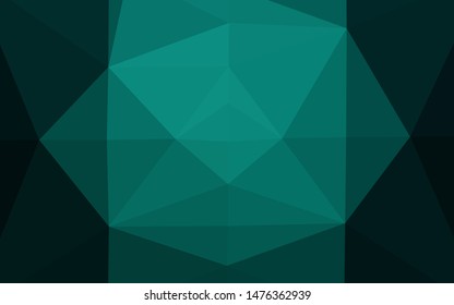 Dark Green vector abstract polygonal layout. A vague abstract illustration with gradient. Elegant pattern for a brand book.