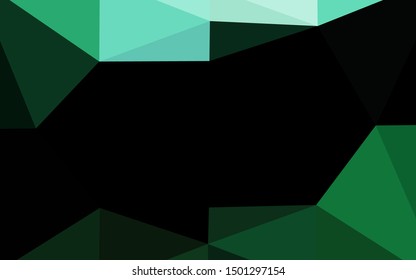 Dark Green vector abstract polygonal layout. An elegant bright illustration with gradient. Brand new style for your business design.