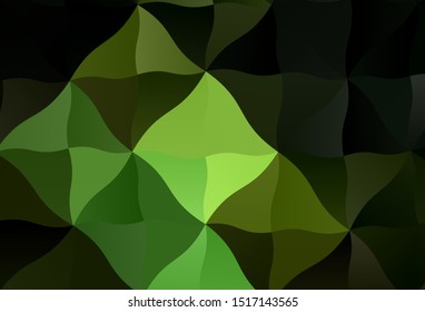 Dark Green vector abstract polygonal pattern. Triangular geometric sample with gradient.  Completely new template for your banner.