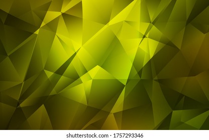 Dark Green vector abstract polygonal template. Shining polygonal illustration, which consist of triangles. Completely new template for your banner.