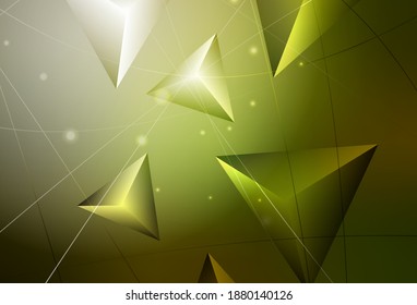 Fondo polígono abstracto del vector verde oscuro. Ilustración abstracta poligonal con gradiente. Nueva plantilla para tu libro de marcas.