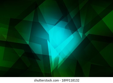 Patrón poligonal abstracto del vector verde oscuro. Ilustración colorida y brillante con triángulos. Patrón para el fondo de un libro de marca.