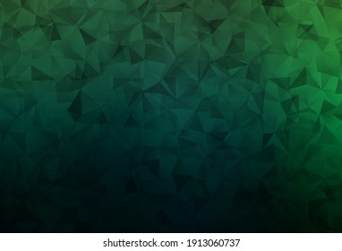 Dark Green vector abstract polygonal background. Colorful illustration in abstract style with triangles. Pattern for a brand book's backdrop.