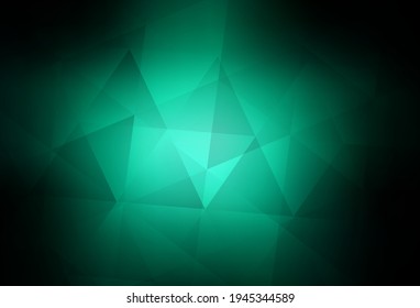 Dark Green vector abstract polygonal background. A completely new color illustration in a polygonal style. Textured pattern for your backgrounds.