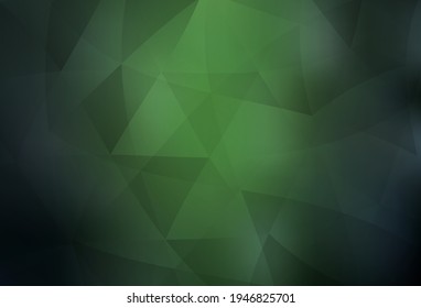 Plantilla poligonal abstracta de vector verde oscuro. Ilustración abstracta poligonal con gradiente. Patrón para el fondo de un libro de marca.