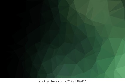 Textura poligonal abstracta de Vector verde oscuro. Ilustración abstracta brillante con un diseño elegante. Patrón triangular para el diseño de su negocio.