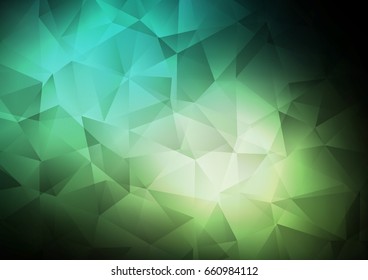 Dark Green vector abstract polygonal pattern. Colorful illustration in abstract style with gradient. A completely new template for your business design.