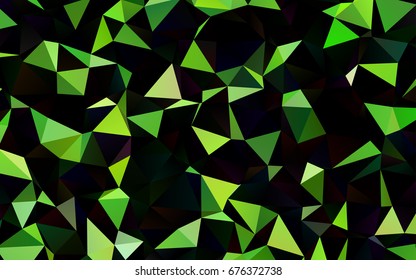 Dark Green vector abstract polygonal template. A vague abstract illustration with gradient. The polygonal design can be used for your web site.
