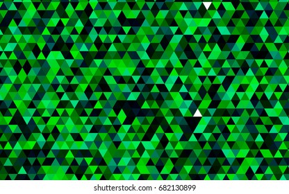 Dark Green vector abstract polygonal background. Triangular geometric sample with gradient.  The polygonal design can be used for your web site.