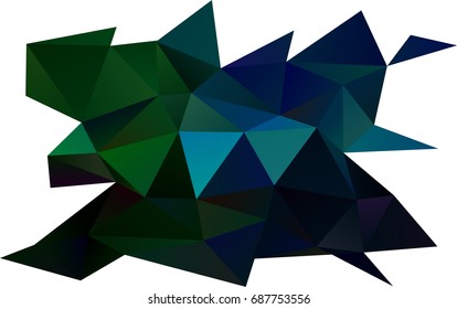 Dark Green vector abstract polygonal background. A sample with polygonal shapes. The elegant pattern can be used as part of a brand book.