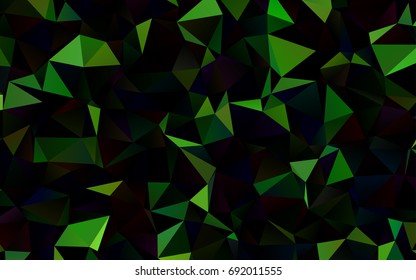 Dark Green vector abstract polygonal template. A vague abstract illustration with gradient. The elegant pattern can be used as part of a brand book.