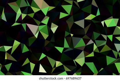 Dark Green vector abstract polygonal pattern. Colorful illustration in abstract style with gradient. The best triangular design for your business.