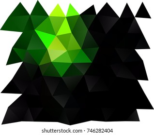 Dark Green vector abstract polygonal pattern. Triangular geometric sample with gradient.  The template can be used as a background for cell phones.