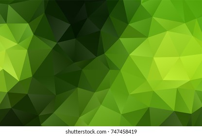 Dark Green vector abstract polygonal pattern. Creative illustration in halftone style with gradient. Brand-new design for your business.