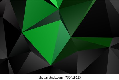 Dark Green vector abstract polygonal background. An elegant bright illustration with gradient. Triangular pattern for your business design.