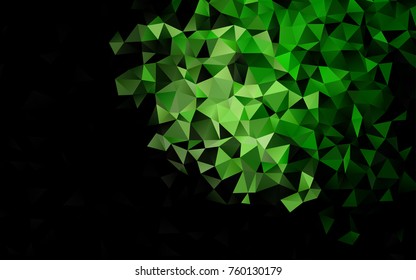 Dark Green vector abstract polygonal template. Creative geometric illustration in Origami style with gradient. The template can be used as a background for cell phones.