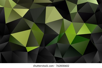 Dark Green vector abstract polygonal template. Creative illustration in halftone style with gradient. A new texture for your design.