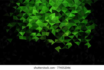 Dark Green vector abstract polygonal background. Shining colored illustration in a brand-new style. A new texture for your design.