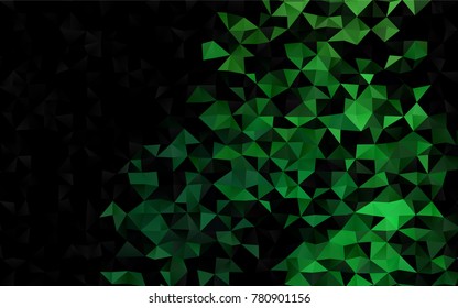 Dark Green vector abstract polygonal template. Colorful illustration in abstract style with gradient. The elegant pattern can be used as part of a brand book.
