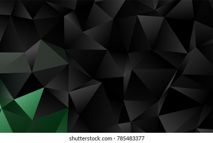 Dark Green vector abstract polygonal template. Triangular geometric sample with gradient.  The polygonal design can be used for your web site.