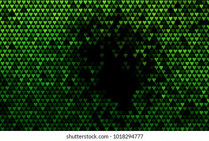 Dark Green vector abstract small hearts on white background. Template for valentine day with sweet, romantic concept. Amazing pattern for your design, banner, leaflet.