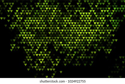 Dark Green vector abstract small hearts on white background. Template for valentine day with sweet, romantic concept. Amazing pattern for your design, banner, leaflet.