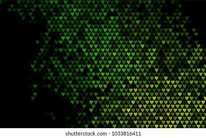 Dark Green vector abstract small hearts on white background. Template for valentine day with sweet, romantic concept. Amazing pattern for your design, banner, leaflet.