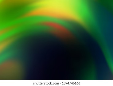 Dark Green vector abstract template. A vague abstract illustration with gradient. The blurred design can be used for your web site.