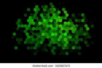 Dark Green vector abstract textured polygonal background. Brand-new blurry hexagonal design. Pattern can be used for background.