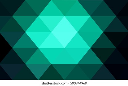 Dark Green vector abstract textured polygonal background. Blurry triangle design. Pattern can be used for background.