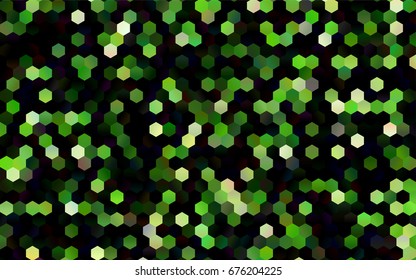Dark Green vector abstract textured polygonal background. Brand-new blurry hexagonal design. Pattern can be used for background.