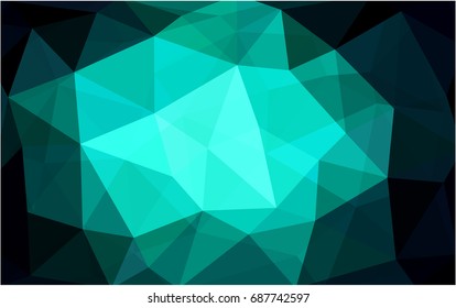 Dark Green vector abstract textured polygonal background. Blurry triangle design. Pattern can be used for background.