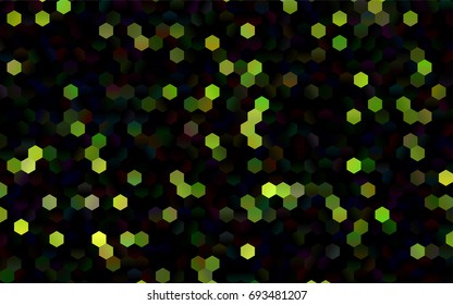 Dark Green vector abstract textured polygonal background. Brand-new blurry hexagonal design. Pattern can be used for background.