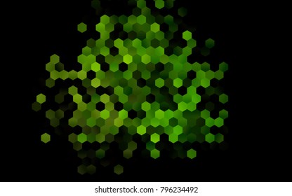Dark Green vector abstract textured polygonal background. Brand-new blurry hexagonal design. Pattern can be used for background.