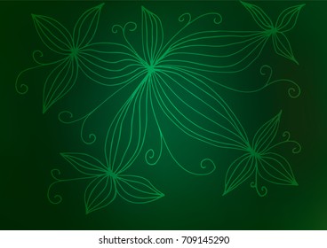 Dark Green vector arabic abstract pattern. Geometric doodle illustration in Origami style with gradient. The pattern can be used for heads of websites and designs.