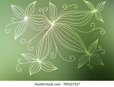 Dark Green vector arabic abstract pattern. Brand-new colored illustration in blurry style with doodles. Brand-new style for your business design.