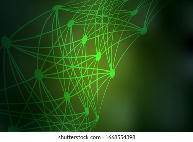 Dark Green vector backdrop with artificial intelligence data. Colorful design in simple style with AI links. Pattern for  poster, banner of technology.