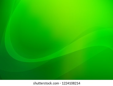 Dark Green vector backdrop with bent lines. Blurred geometric sample with gradient bubbles.  Textured wave pattern for backgrounds.