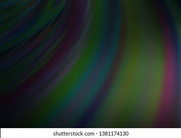 Dark Green vector backdrop with bent lines. Colorful abstract illustration with gradient lines. The best blurred design for your business.