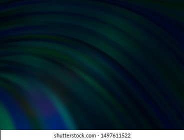 Dark Green vector backdrop with bent lines. An elegant bright illustration with gradient. Brand new design for your ads, poster, banner.