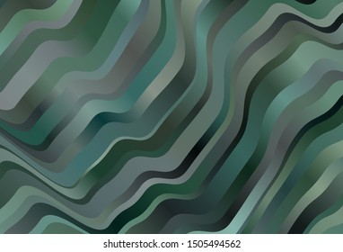 Dark Green vector backdrop with bent lines. Colorful illustration in abstract style with gradient. A completely new template for your design.
